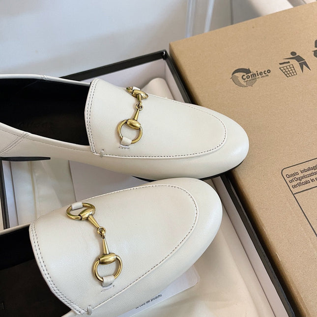 GG LOAFERS MULES WHITE