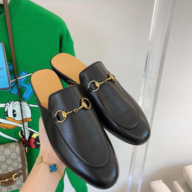 GG SLIPPER MULES BLACK