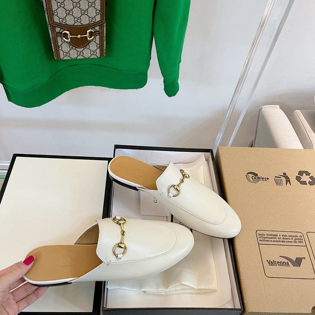 GG SLIPPER MULES WHITE