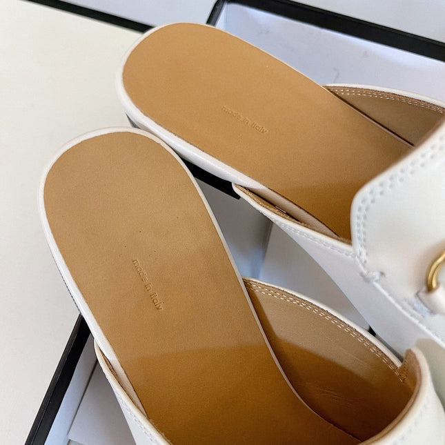 GG SLIPPER MULES WHITE