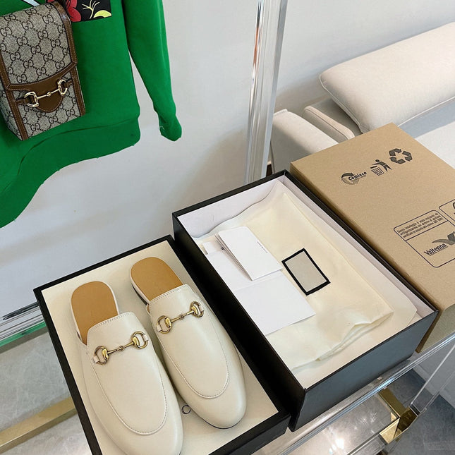 GG SLIPPER MULES WHITE