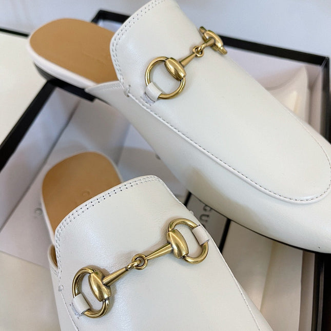 GG SLIPPER MULES WHITE