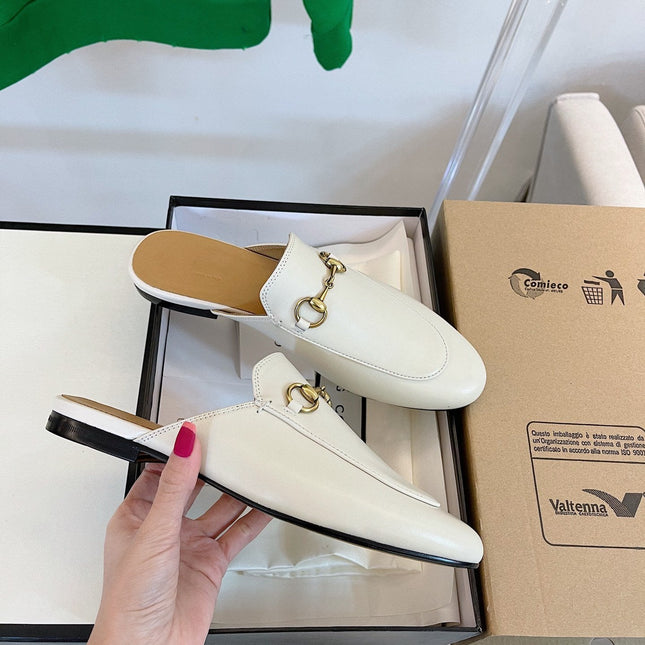 GG SLIPPER MULES WHITE