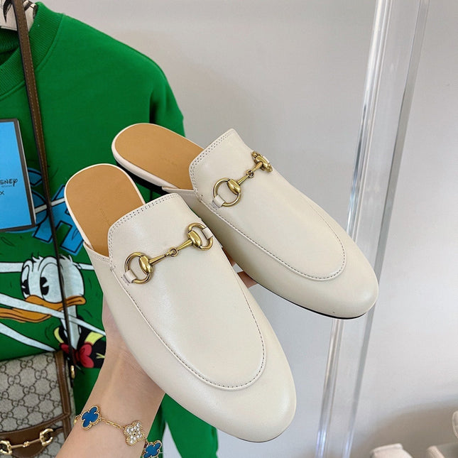 GG SLIPPER MULES WHITE