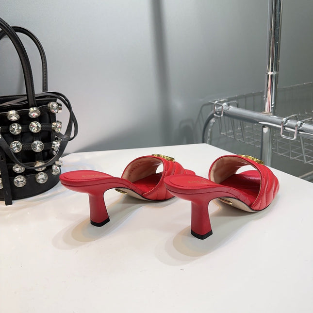 GG SANDALS HIGH-HEELED RED