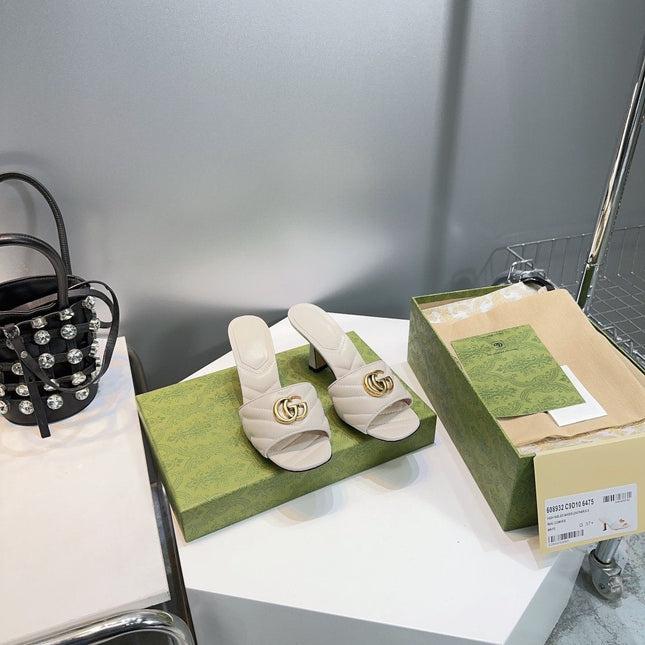 GG SANDALS HIGH-HEELED WHITE