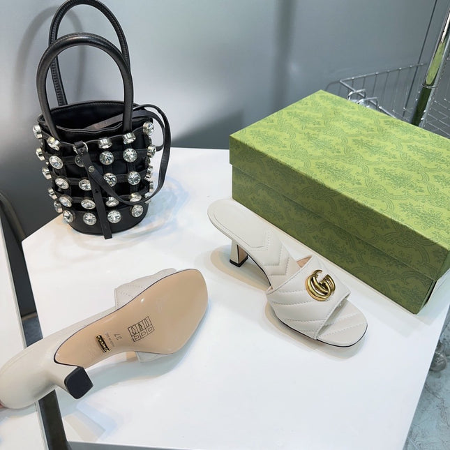 GG SANDALS HIGH-HEELED WHITE