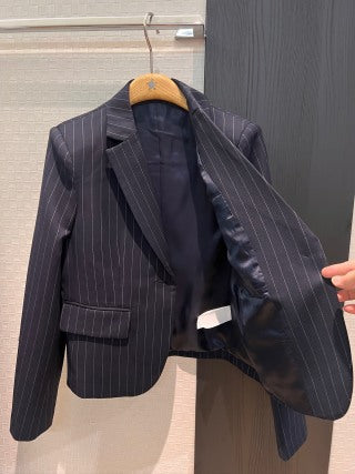 Loewe Draped Vest Suit Dark Blue Cotton