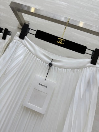 CC 25 Braided Vest And Pleated Skirt Multicolor Imported Fabric