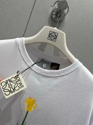 Loewe 25 Floral Round Neck Short-sleeved T-shirt Cotton