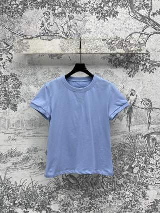 Loewe 25 Hollow Lace Short Sleeves t-shir Cotton