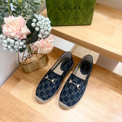 WOMEN'S ESPADRILLE WITH HORSEBIT IN NAVY BLUE DENIM