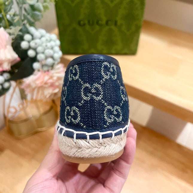 WOMEN'S ESPADRILLE WITH HORSEBIT IN NAVY BLUE DENIM