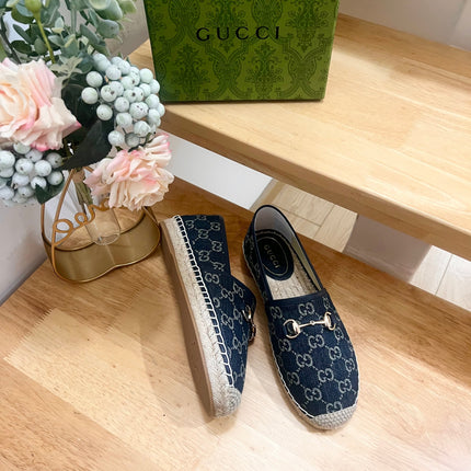 WOMEN'S ESPADRILLE WITH HORSEBIT IN NAVY BLUE DENIM