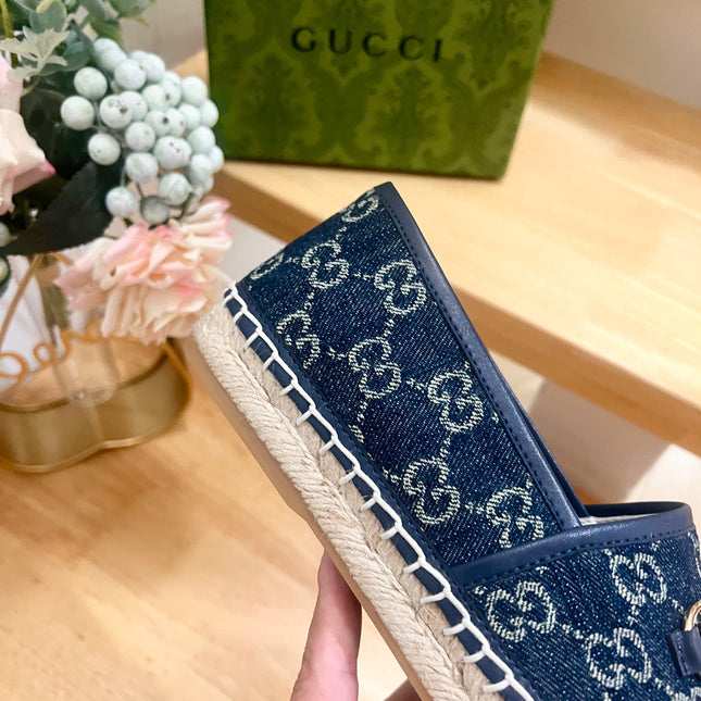 WOMEN'S ESPADRILLE WITH HORSEBIT IN NAVY BLUE DENIM