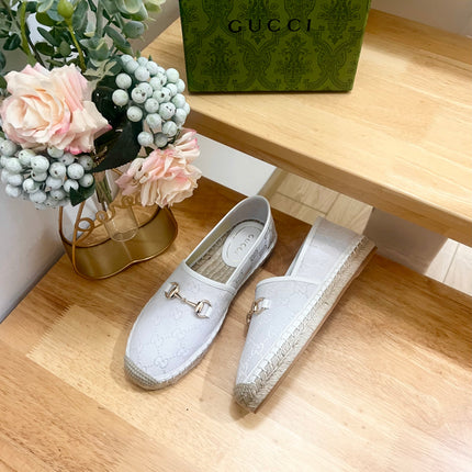 WOMEN'S ESPADRILLE WITH HORSEBIT IN WHITE CANVAS