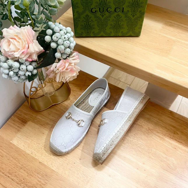 WOMEN'S ESPADRILLE WITH HORSEBIT IN WHITE CANVAS