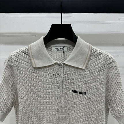 MIUMIU SHORT-SLEEVE KNIT POLO 269487