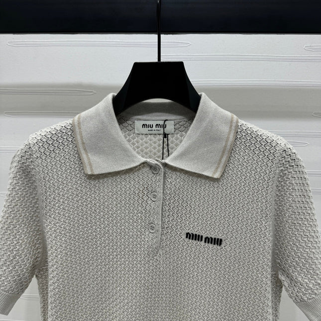 MIUMIU SHORT-SLEEVE KNIT POLO 269487