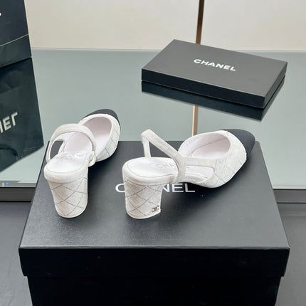 CC SLINGBACK 25S 65 MM IN WHITE SUEDE AND CRYSTALS