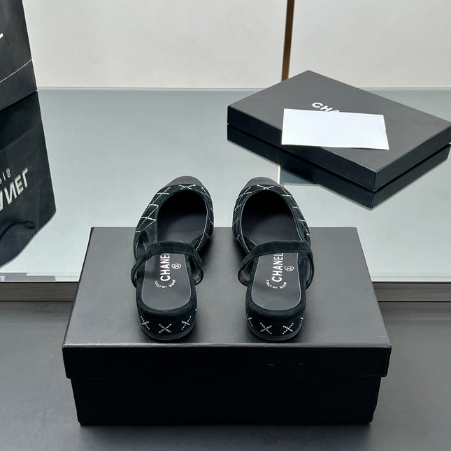 CC SLINGBACK 25S 25 MM IN BLACK SUEDE AND CRYSTALS