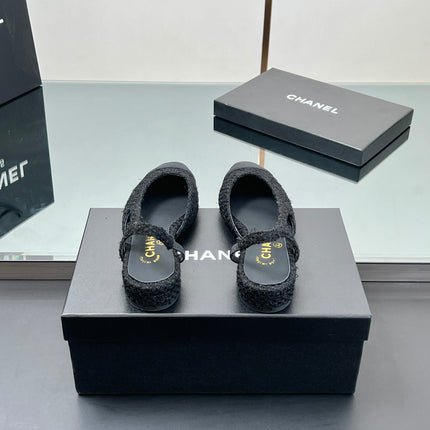 CC SLINGBACK 25S 25 MM IN BLACK TWEED AND FABRIC