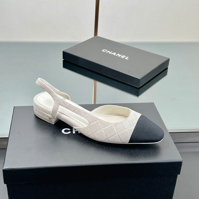 CC SLINGBACK 25S 25 MM IN WHITE SUEDE AND CRYSTALS