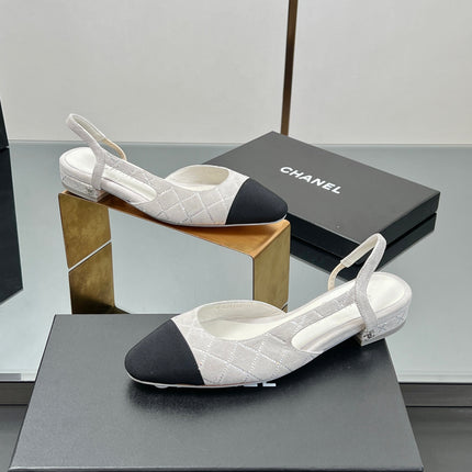 CC SLINGBACK 25S 25 MM IN WHITE SUEDE AND CRYSTALS