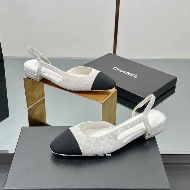 CC SLINGBACK 25S 25 MM IN WHITE SUEDE AND CRYSTALS