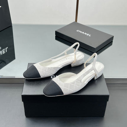 CC SLINGBACK 25S 25 MM IN WHITE SUEDE AND CRYSTALS