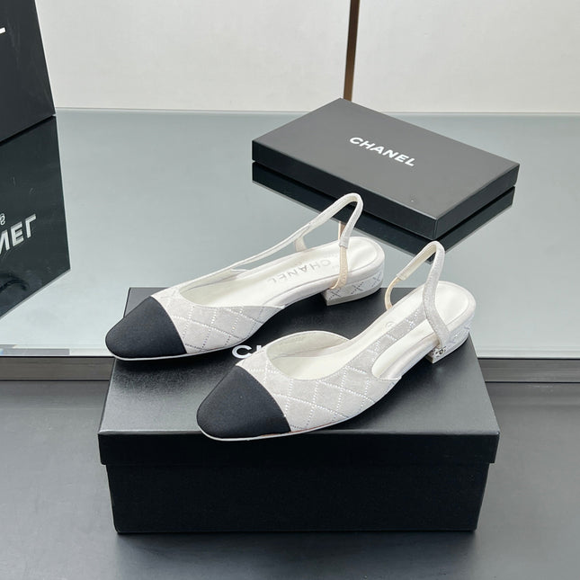 CC SLINGBACK 25S 25 MM IN WHITE SUEDE AND CRYSTALS