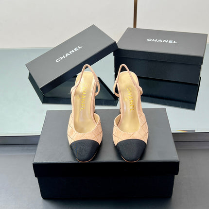 CC SLINGBACK 25S 95 MM IN BEIGE SUEDE AND CRYSTALS