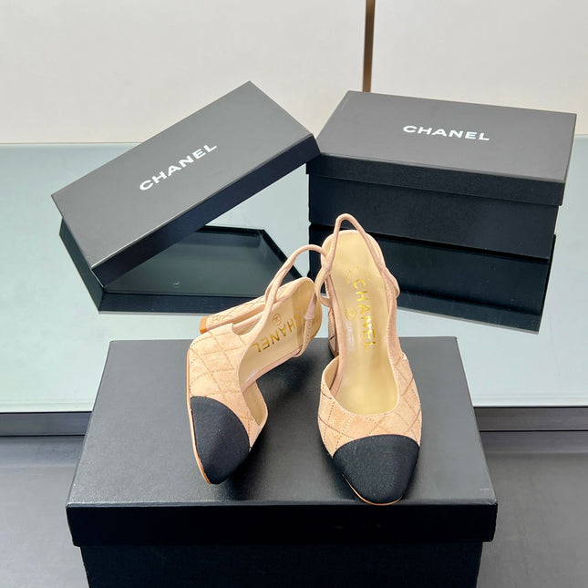 CC SLINGBACK 25S 95 MM IN BEIGE SUEDE AND CRYSTALS