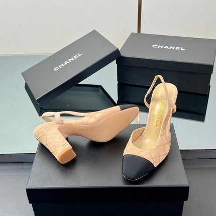 CC SLINGBACK 25S 95 MM IN BEIGE SUEDE AND CRYSTALS