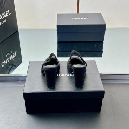 CC SLINGBACK 25S 95 MM IN BLACK SUEDE