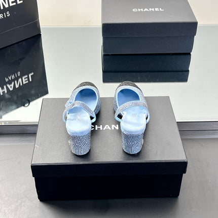 CC SLINGBACK 25S 65 MM IN BLUE AND BLACK CRYSTALS