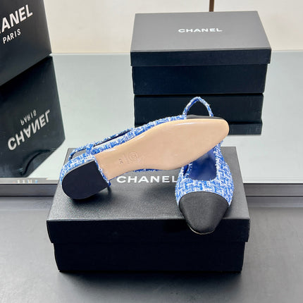 CC SLINGBACK 25S 25 MM IN COBALT BLUE TWEED