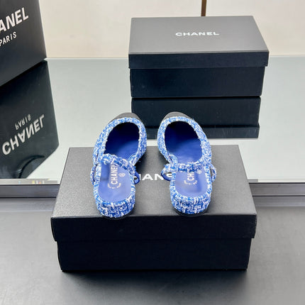 CC SLINGBACK 25S 25 MM IN COBALT BLUE TWEED