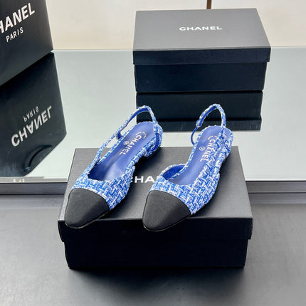 CC SLINGBACK 25S 25 MM IN COBALT BLUE TWEED