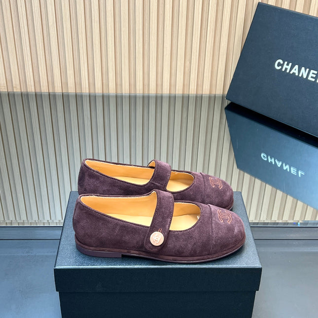 CHANEL 25S DOUBLE-STRAP MARY JANE SHOES IN DARK PURPLE SUEDE