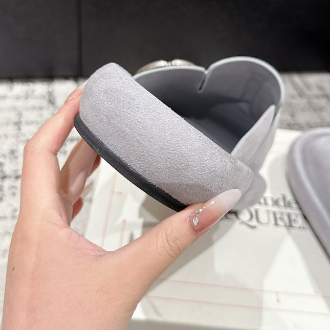 ARC CLOG MULES IN GREY SUEDE