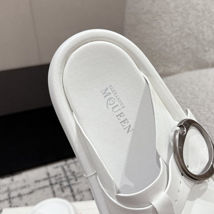 ARC CLOG MULES IN WHITE LAMBSKIN