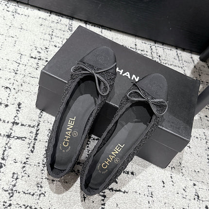 BALLET FLAT 25S IN BLACK TWEED