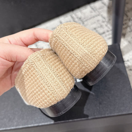 BALLET FLAT 25S IN OFF WHITE AND BEIGE RAFFIA