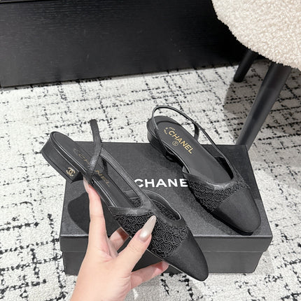 SLINGBACK 25S IN BLACK FABRIC