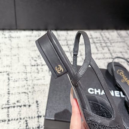 SLINGBACK 25S IN BLACK FABRIC