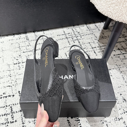 SLINGBACK 25S IN BLACK FABRIC