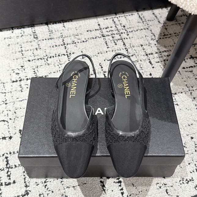 SLINGBACK 25S IN BLACK FABRIC