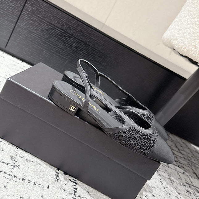 SLINGBACK 25S IN BLACK FABRIC