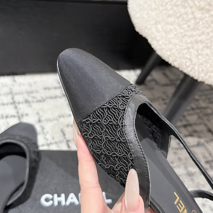 SLINGBACK 25S IN BLACK FABRIC